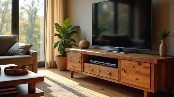 Pourquoi choisir un meuble TV en bois recyclé pour votre salon ?