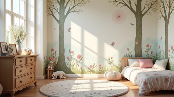 Rendez la chambre de votre fille unique avec ces papiers peints